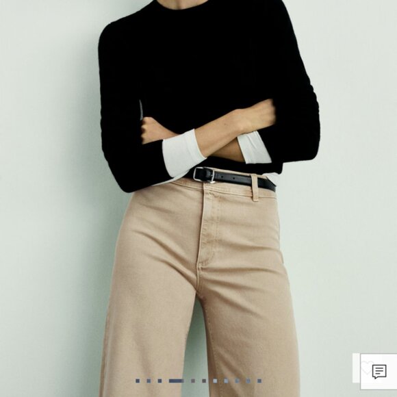 Mango Catherin High-Rise Culotte Wide Leg Raw Hem Jeans 16 - Picture 4 of 16